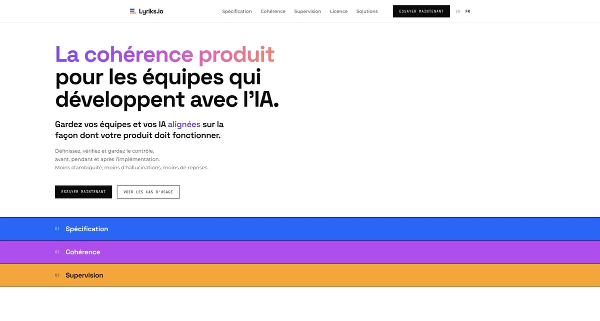 Aperçu du site de Lyriks