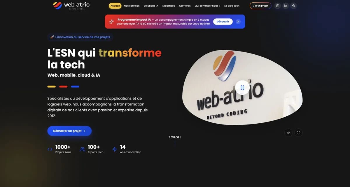 Aperçu du site de WEB-ATRIO
