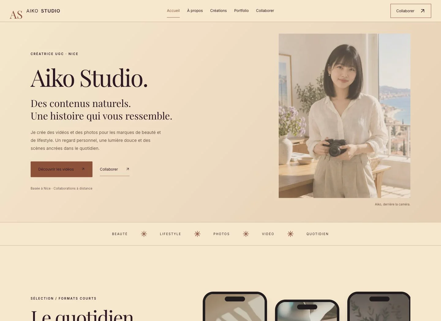 Aperçu du site Aiko Studio