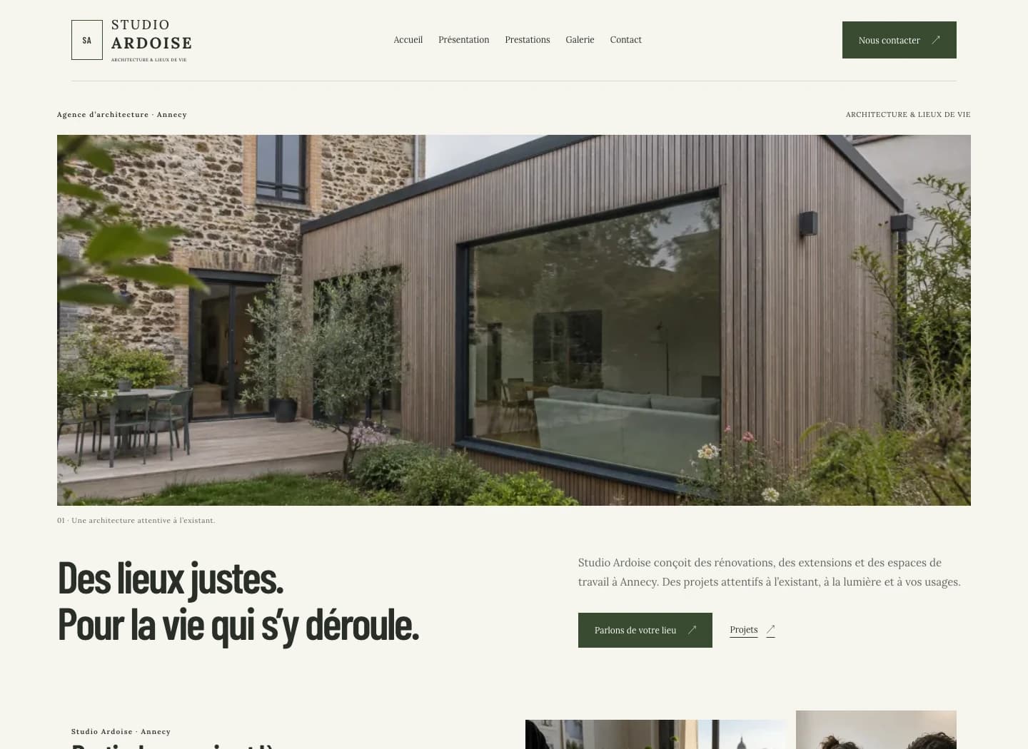 Capture du site Présence Studio Ardoise sur ordinateur.