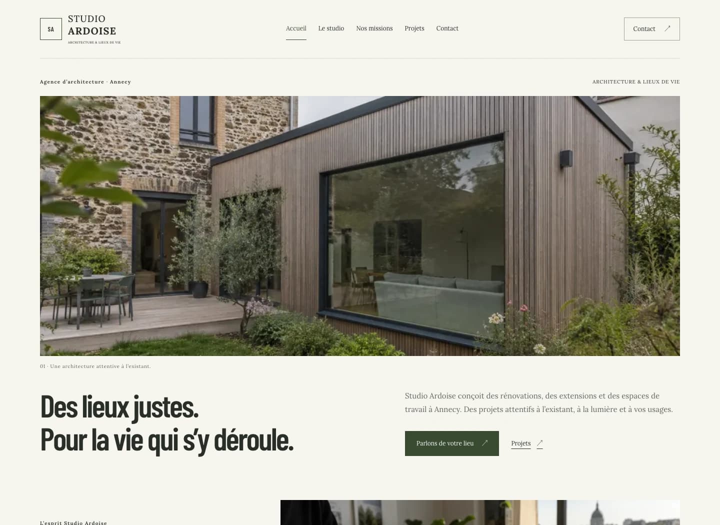 Capture du site Signature Studio Ardoise sur ordinateur.