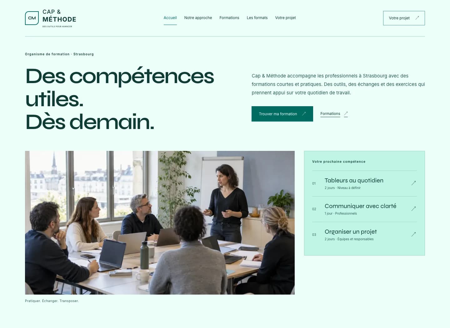 Capture du site Signature Cap & Méthode sur ordinateur.