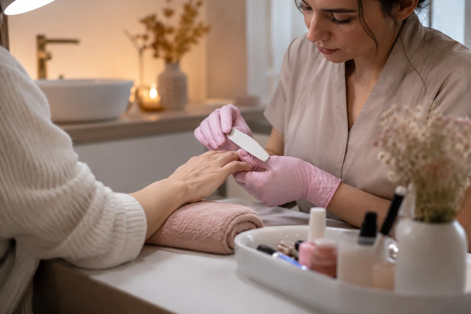 Préparation des ongles pour une beauté des mains.